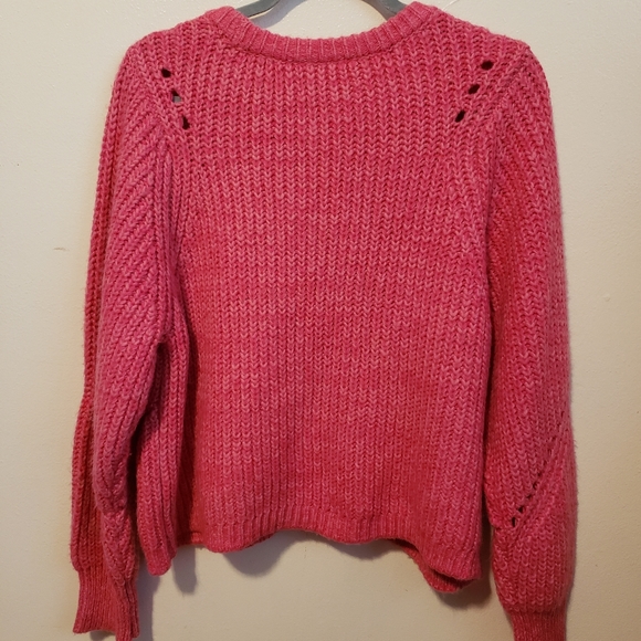 LOFT pink fuzzy long sleeve sweater - Picture 6 of 6